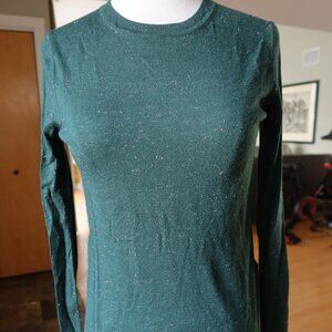 Whistles London sweater dark green with silver sparkles size 4